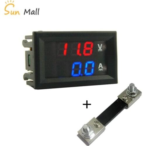 DC 100V 100A Red Blue Mini 0.28inch LED Digital Voltmeter AmmeterVolt Ampere Meter Amperemeter Voltage Indicator Tester