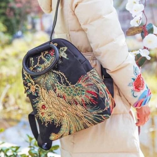 The new queen atmosphere fan phoenix female backpack backpack leisure series embroidery sequins female bag