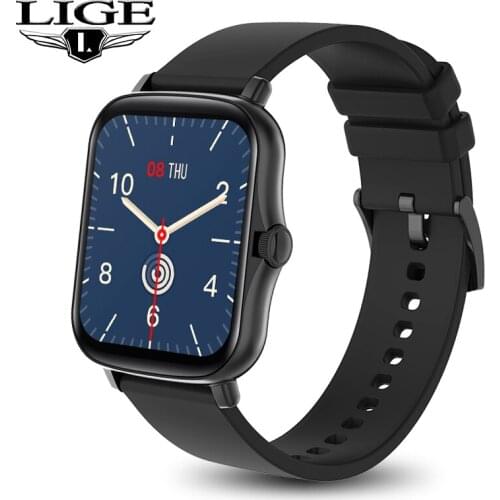 LIGE 2021 Smart Watch Men 1.69 inch Full Touch Screen Fitness Tracker IP67 Waterproof Watch Women Smartwatch for Xiaomi Phone