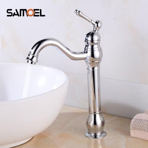 New Designers Bathroom Faucet 360 Rotating Chrome Bathroom Basin Faucet Brass Mixer Tap Silver 1182C