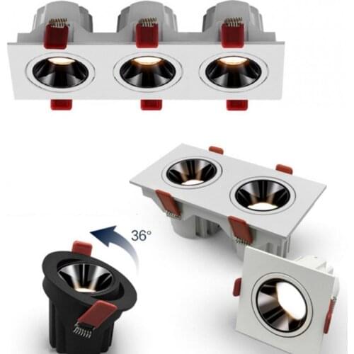 LED downlight Simple/doble cabeza empotrada LED Downlight de techo foco LED Anti-Glare Luz de punto de mazorca interior accesor