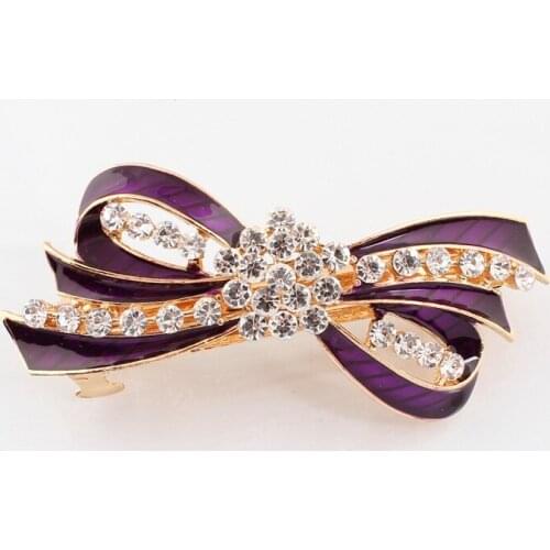 Christmas gift Crystal Barrette Clamp Bow Hair Clip 5 Colors Hairpins Headwear Hair Accessories Jewelry