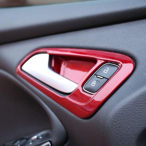Carmilla Car Interior Inner Door Handle Protection Cover Door Bowl Trim Sticker for Ford Focus 3 4 2015 - 2017 LHD Accessories
