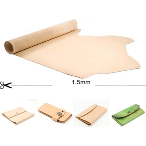 1.5mm leather good for making bags DIY material color plain easy for dye genuine leather