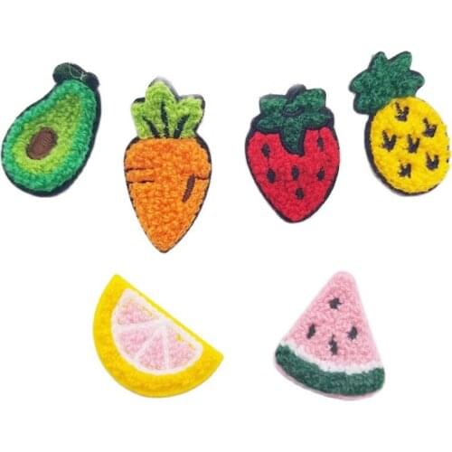10Pcs/lot Cute Embroidery Fruit Series Patches Cartoon Pineapple/Watermelon/Lemon Accessories Material DIY Handmade Appliques