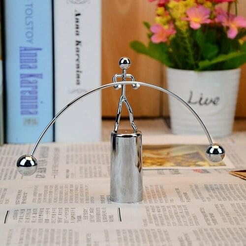 3D Weightlifter Mold Metal Craft Perpetual Dynamic Balancing Instrument Art Swing Kinetic Motion Toy Figurines Home Desk Decor