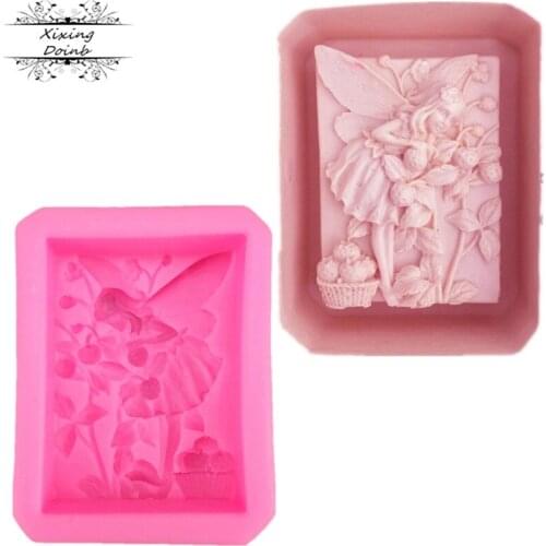 3D fairy girl fairy shape silicone sugar turning mold hand made soap mold cake decoration tool fudge chocolate baking tool
