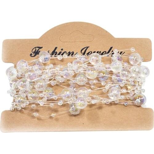 5m Pure Bead Chain for Embellishment Wedding Dress, Dance Costume, Craft Making DIY Creative Decoration