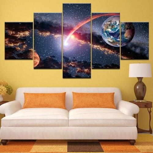 5 Pieces Diamond painting Universe Galaxy Earth Landscape Picture Rhinestone mosaic full square round diamond embroideryZP-2063