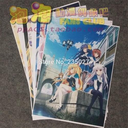 8pcs/set Anime Absolute Duo poster Julie Sigtuna Lilith Bristol Tachibana wall pictures room sticker toys A3 cartoon posters