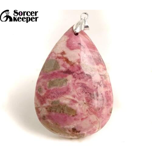 AAA+ Real Female Natural Crystal Bijoux Choker Necklaces Pendants Hand Made Pink Rhodonite Stone Beads For Jewelry Making BE264