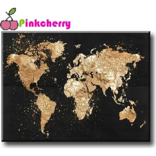 Abstract World Map Diamond Painting Full Square Round Mosaic Embroidery Picture Of Rhinestone Living Room Stydy Home Decor k1202