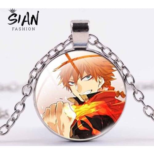 SIAN Black Clover Anime Pendant Jewelry Trendy Women Men Round Glass Face Metal Necklace Gifts For Friends Children New Trinkets