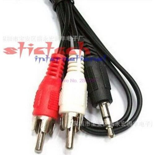 By dhl or ems 1000 pcs 2-RCA Male Plug to 3.5mm Female Aux Audio Vedio Headphone Jack Converter Adapter Cable Cord