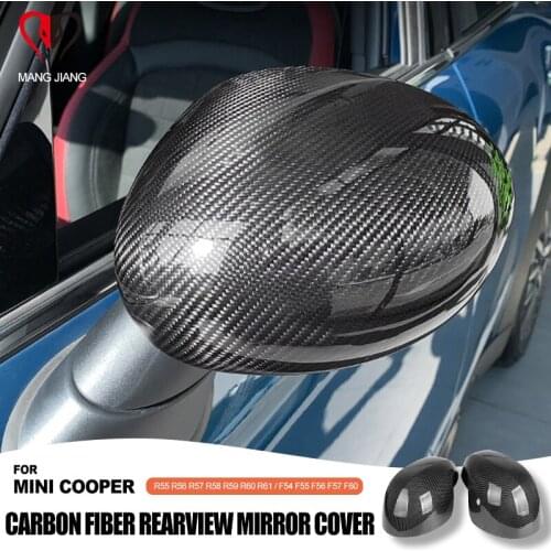 For Mini Copper Countryman Clubman R55 R56 R57 R60 R61 F55 F56 F54 F60 Real Carbon Fiber Rearview Mirror Cover Shell Sticker