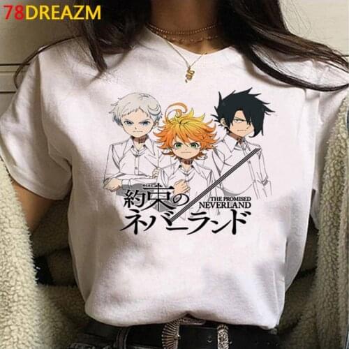 The Promised Neverland Emma Norman Ray tshirt t shirt men kawaii japanese graphic tees summer top top tees white t shirt