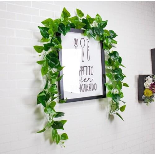 Artifical greens Wall decor Garland Green Leaves real touch Artificial Flowers Vine Rattan home Wedding Decor Foliage DIY Wreath