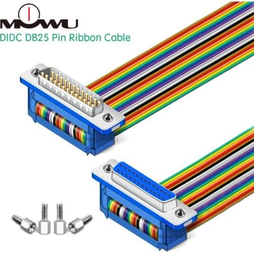 MOWU DIDC DB25 Pin Ribbon Cable DIDC-25P Male to Female Male to Male Female to Female Flat Cable DR25 COM Connector Cable
