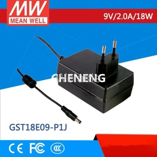 MEAN WELL original GST18E09-P1J 9V 2A meanwell GST18E 9V 18W AC-DC High Reliability Industrial Adaptor