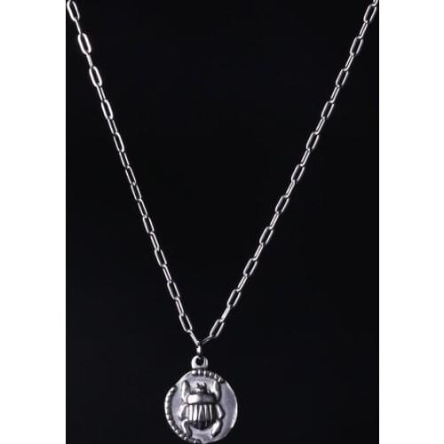 Fashion classic beetle Pendant Necklace for Women Girl Trendy Stainless Steel Necklace Jewelry New Metal Choker Holiday gift