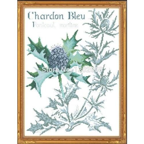 Factory Sale Shadow Series Thistle Flower Cross Stitch Kit Embroidery Package