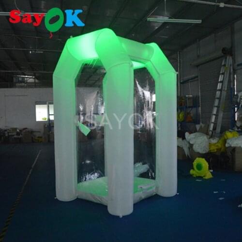 Inflatable Money Cash Cube Machine 1m or 2.5m High with LED Light Cash Grab Booth For Commercial Advertising Entertainment