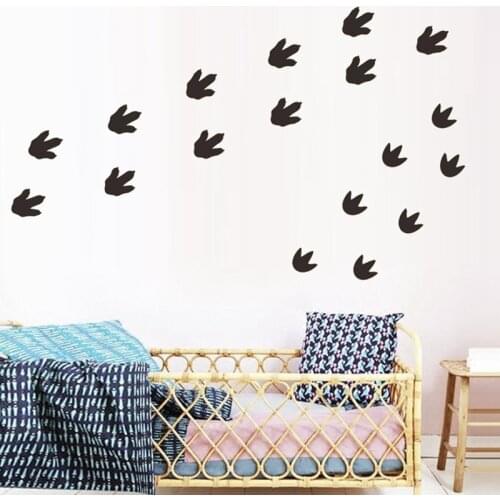 New Dinosaur Footprints Wall Stickers Cartoon Children Nursery Kids Bedroom Decals Wall Art Home Decor Wallpapaer