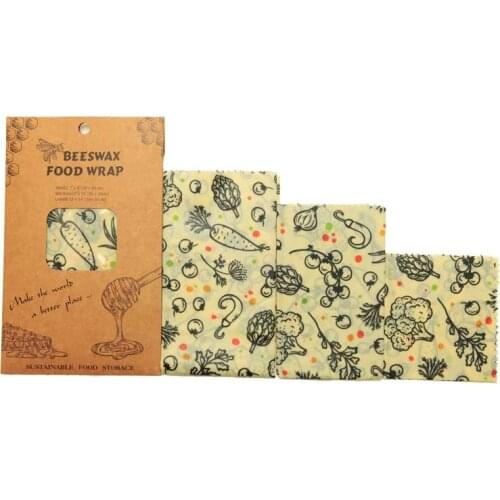 9pcs/bag 3S+3M+3L Beeswax Wraps Vegetables Natural Zero Waste Plastic Fresh Cloth Wrapper Reusable Sustainable For Home Garden