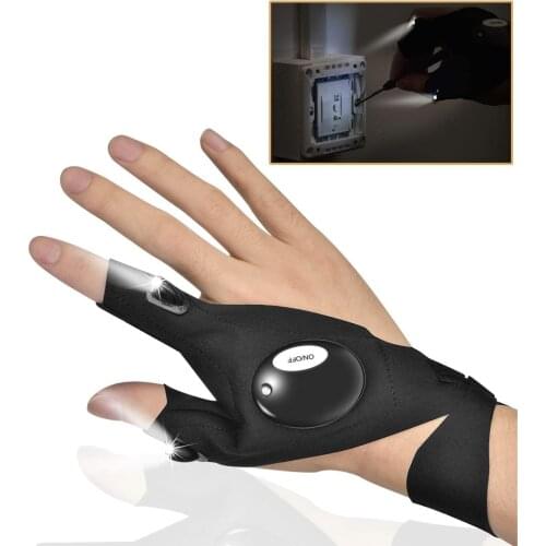 1 pcs LED Light Finger Lighting Flashing Gloves Outdoors Electrician Repair Work