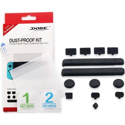 Dust Plug Screen Protector for Nintendo Switch Game Console Dust Plug NS Tempered Film Set for Nintendo Gamepad 2 In 1 Kit