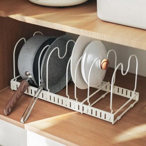 MLGB Adjustable Kitchen Shelves Metal Drying Pot Rack Cover Lid Rest Stand Spoon Holder Dish or Bowl Rack