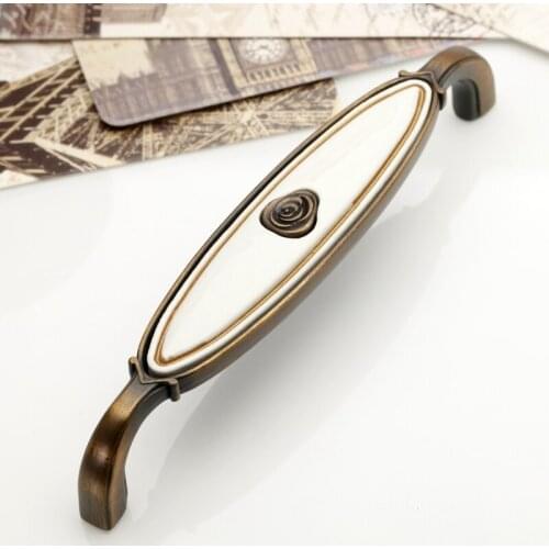 3.8/5"Antique bronze Rose furniture handle Retro European drawer pull Closet door cabinet door pull knob Cupboard handle128/96mm