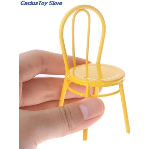 Chair Doll House Accessories 1/12 Dollhouse Miniature Furniture Metal MYPANDA