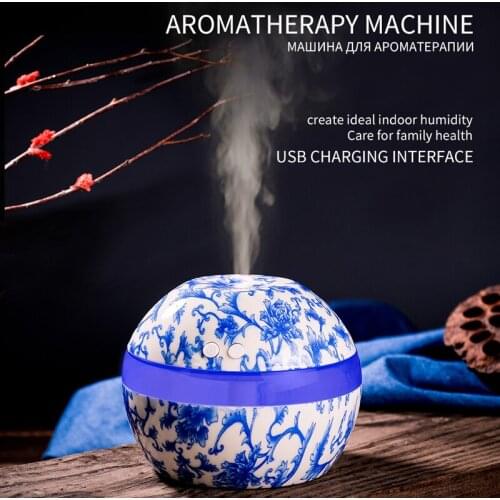 ELOOLE Blue And White Porcelain Air Humidifier Aromatherapy Essential Oil Diffuser Mist Spray Humidification For Home Car Office