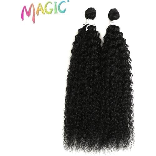 Magci 22''Inch Ombre Kinky Curly Hair Bundles 2pcs/Pack Synthetic Hair Extensions Weaves 100G Heat Resistant Fiber Hair 18"Color