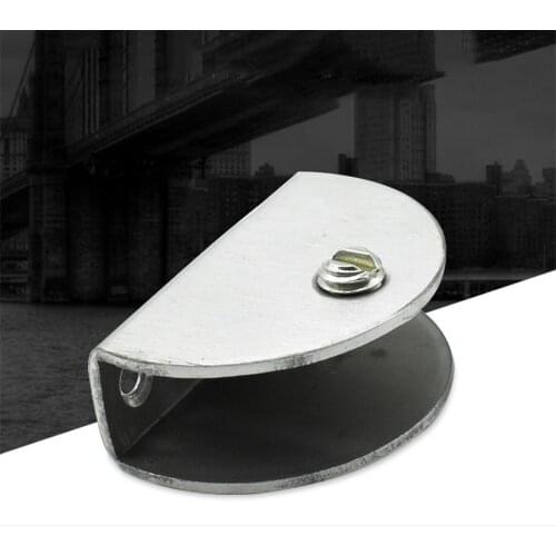 4Pcs Stainless Steel Glass Clamp Half Round Shelves Support Corner Bracket Glass Clips Plate Holder Fixing Bracket