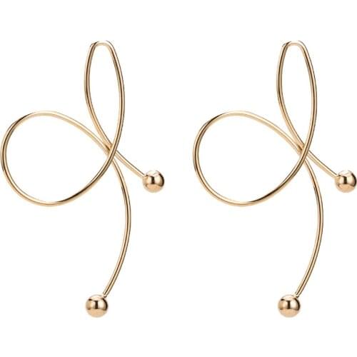 Vintage Abstract Art Lines Geometric Earrings for Women Twisted Irregular Flower Exaggeration Earrings Punk Party Jewelry