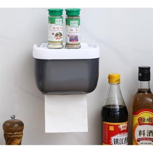 1PC Kitchen Tissue Box Punch-free Waterproof Paper Roll Box Household Toilet Paper Drawer