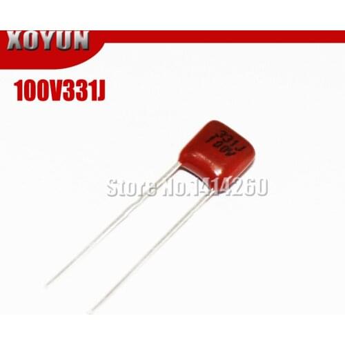 10PCS 100V331J Pitch 5mm 331J 100V CBB Polypropylene Film Capacitor