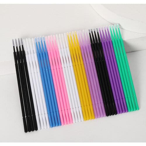 100Pcs Disposable Micro Eyelash Brushes Mascara Wands Applicator Wand Lashes Brushes Remove Eyelashes Extension Makeup Tools