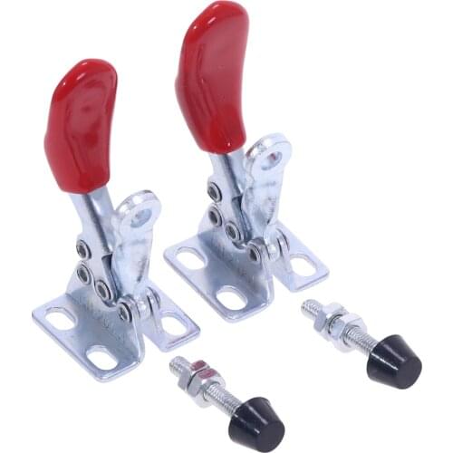 4pcs Horizontal Toggle Clamp Quick-Release Toggle Clamps Set 27KG Vertical Toggle Clamp Hand Clip Tool GH-201A