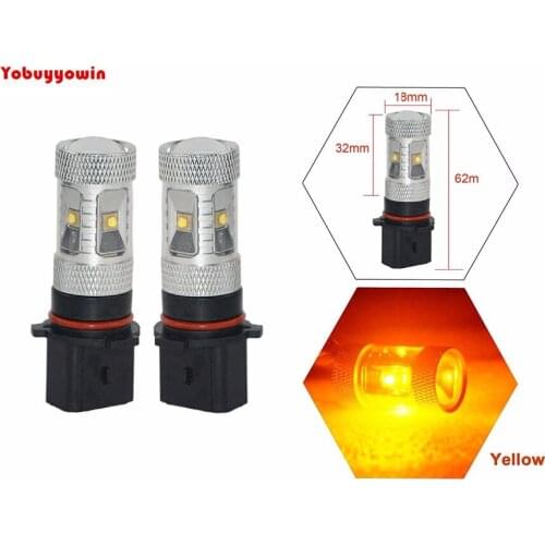 2Pcs PSX26W P13W Amber Yellow 30W 6LEDs 1360lm/Pair DC 9-24V For Driving Fog Light / Day Time Running Light DRL