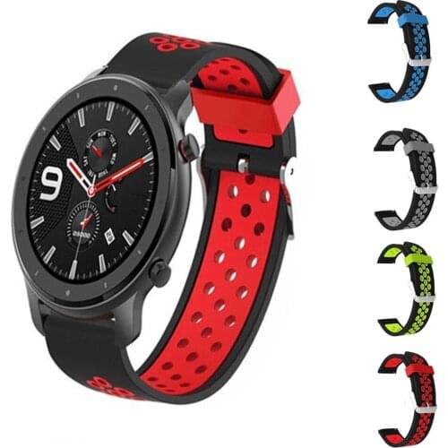 22mm watchband for Huami Amazfit GTR 47mm 47 smart watch accessories strap sport replacement bracelet silione double color belt