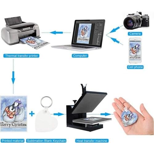 30 Pcs Sublimation Blank Keychains + 30 Pcs Colorful Leather Tassel Set Double-Side Printed Thermal Transfer Key Chain U90F