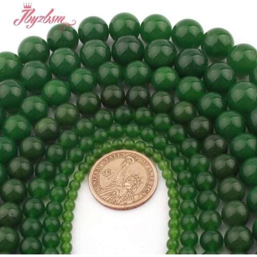 6.8.10mm Smooth Round Beads Green Taiwan Jades Nephrite Natural Stone Beads for Women DIY Jewelry Making Necklace Bracelat 15"