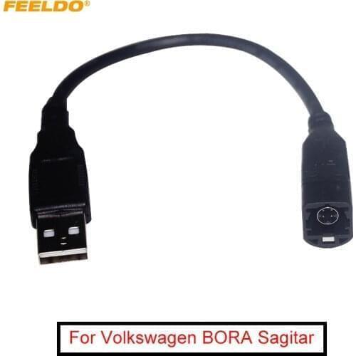 FEELDO 50Pcs Car Radio USB Transfer 4Pin Changer Port Adapter for Volkswagen BORA Sagitar Magotan Touran Octavia Fabia USB Cable