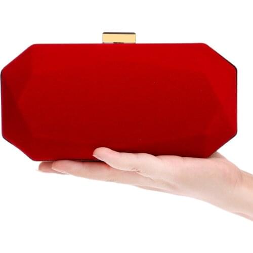 2019 Velvet Evening Bag Black Red Purple Minimalist Evening Bags Ladies Hand Banquet Bag Clutch Bags Sac Femme Corduroy Purse