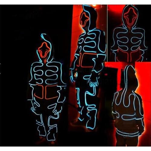 Free shipping EL light line performance service laser dance LED luminous dance performance suit stage essential
