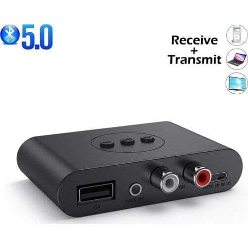 Bluetooth-compatible Audio Transmitter Receiver 3.5mm RCA AUX Jack Stereo Music Wireless Adapter Dongle For PC TV Car Speaker