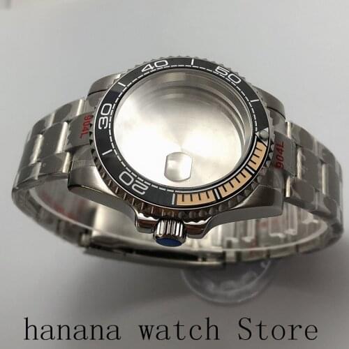Suitable for NH35 / NH36 Mingzhu2813 Miyota stainless steel self-winding 40mm case, sapphire glass Black yellow rotating bezel